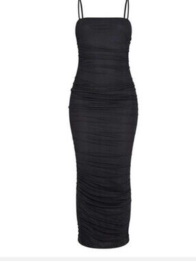 🕶BLACK CUTE DRESS🕶Strappy Mesh Midaxi Dress